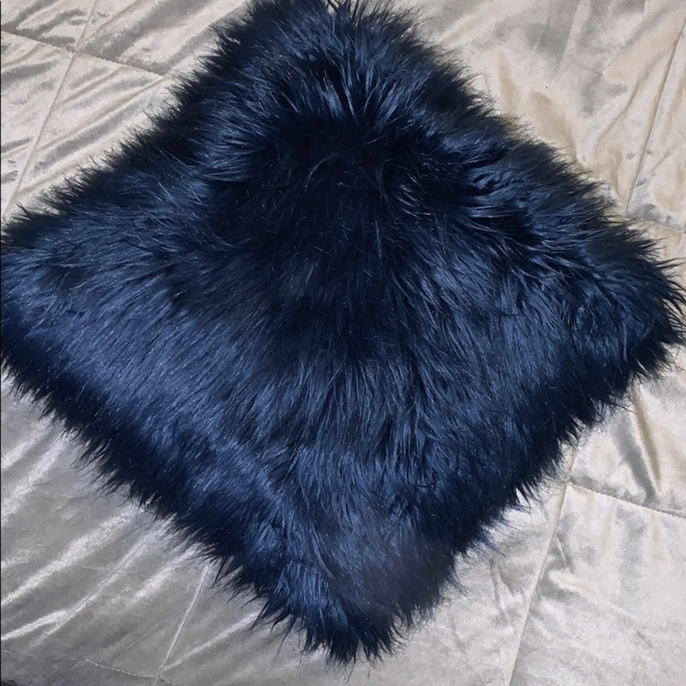 Blue Faux Fur 20x20 pillow